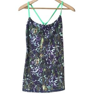 Lululemon Dancing Warrior Tank Top Floral Sport White Multi / Pistachio Size 8